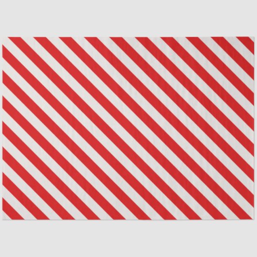 Candy Cane Red White Stripes Kerstmis Tissuepapier (Voorkant)