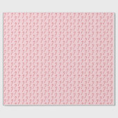 Candy cane red white stripes on pink watercolor  cadeaupapier (Vlak)
