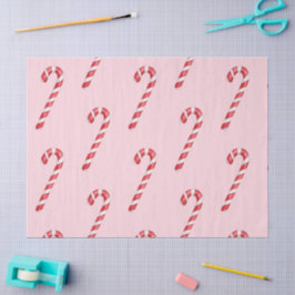 Candy cane red white stripes on pink watercolor  tissuepapier