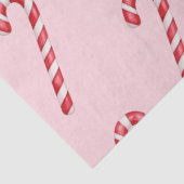 Candy cane red white stripes on pink watercolor  tissuepapier (Detail)
