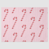Candy cane red white stripes on pink watercolor  tissuepapier (Voorkant)
