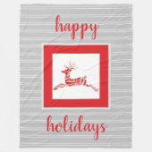 Candy Cane Reindeer, feestdag Fleece Deken (Voorkant)
