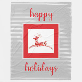 Candy Cane Reindeer, feestdag Fleece Deken