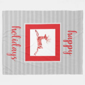 Candy Cane Reindeer, feestdag Fleece Deken (Voorkant (Horizontaal))