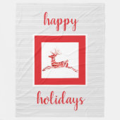 Candy Cane Reindeer, feestdag Fleece Deken (Voorkant)