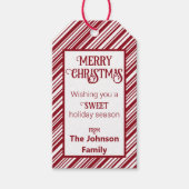 Candy Cane Retro Cadeaulabel (Voorkant)