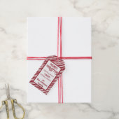 Candy Cane Retro Cadeaulabel (Met Touw)