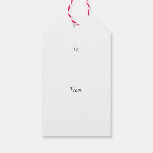 Candy Cane Ribbon Classic Illustration Cadeaulabel (Achterkant)