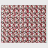 Candy Cane Ribbon Custom Single Photo Template Cadeaupapier (Vlak)