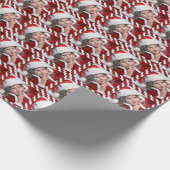 Candy Cane Ribbon Custom Single Photo Template Cadeaupapier (Hoek)