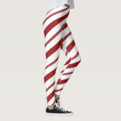 Candy Cane Rode Gestreepte Kerst Pepermunt Leggings (Rechts)