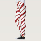 Candy Cane Rode Gestreepte Kerst Pepermunt Leggings (Links)