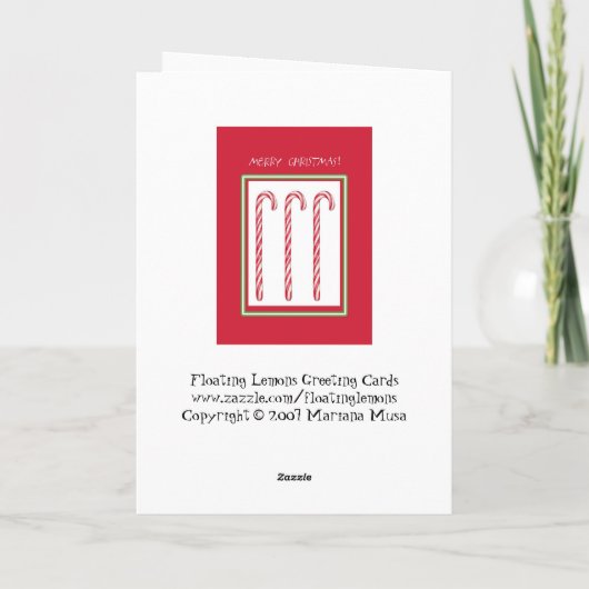 Candy Cane Rode Kerst Kaart (Achterkant)