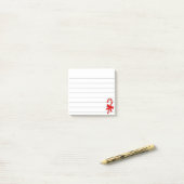 Candy Cane Rode Lint Kerstdrawing Post-it® Notes (Op bureau)
