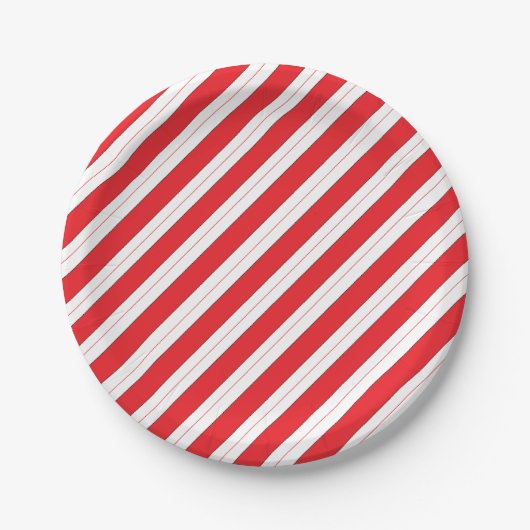 Candy Cane rode strepen Papieren Bordje (Voorkant)