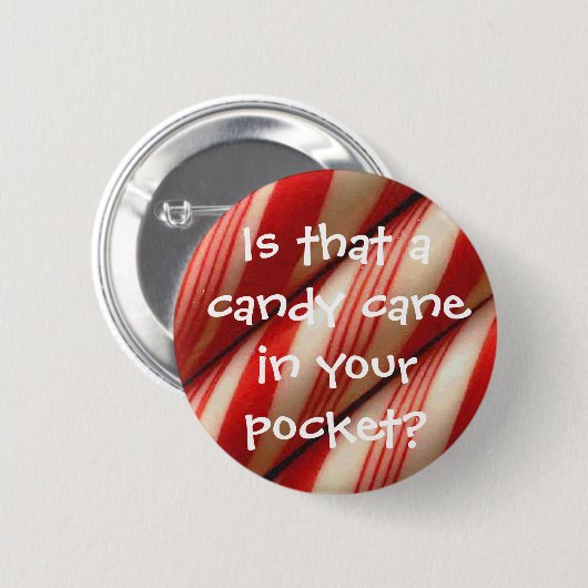 Candy Cane Ronde Button 5,7 Cm (Voorkant /achterkant)