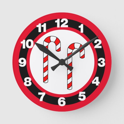 Candy Cane Ronde Klok (Voorkant)