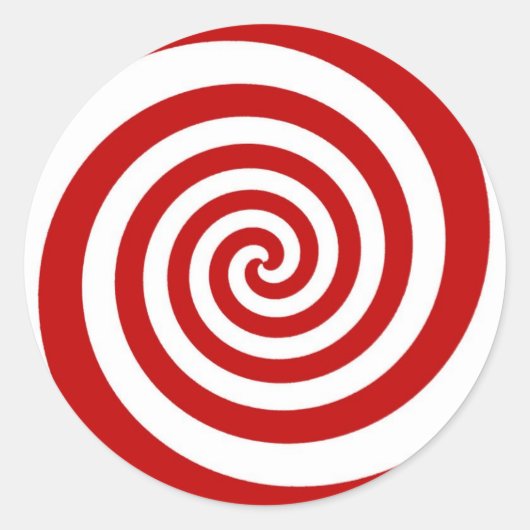 Candy Cane Ronde Sticker (Voorkant)