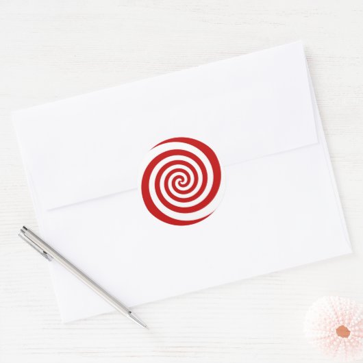 Candy Cane Ronde Sticker (Envelop)