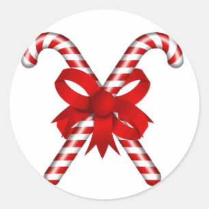 Candy Cane Ronde Sticker