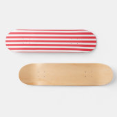 Candy Cane Rood en Wit Eenvoudig Horizontaal Gestr Persoonlijk Skateboard (Horizontaal)