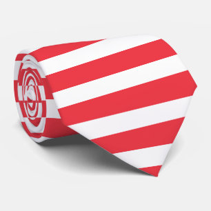 Candy Cane Rood en Wit Eenvoudig Horizontaal Gestr Stropdas