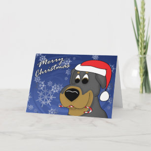 Candy Cane Rottweiler Christmas Kaart