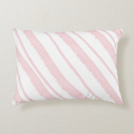 Candy Cane Roze Blush Gestreepte Waterverf Accent Kussen