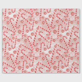 Candy Cane roze Cadeaupapier (Vlak)