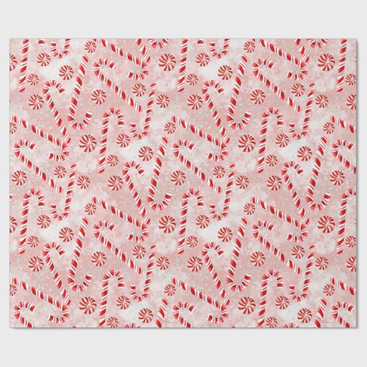 Candy Cane roze Cadeaupapier (Vlak)