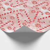 Candy Cane roze Cadeaupapier (Hoek)