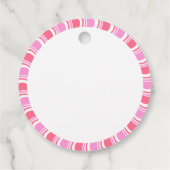 Candy Cane Roze en Witte Kerst Patroon Bedankjes Labels (Achterkant)