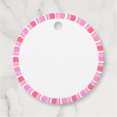 Candy Cane Roze en Witte Kerst Patroon Bedankjes Labels (Voorkant)