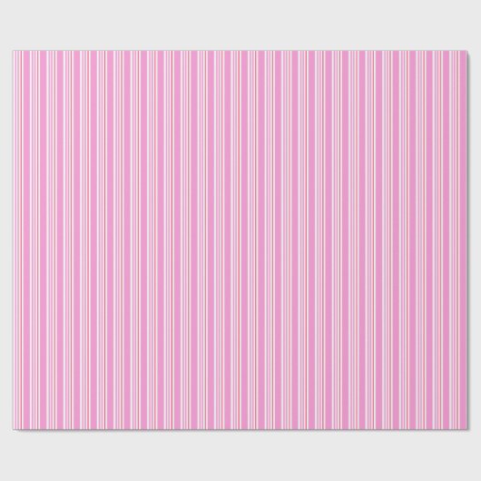 Candy Cane Roze en Witte Kerst Patroon Cadeaupapier (Vlak)