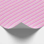 Candy Cane Roze en Witte Kerst Patroon Cadeaupapier (Hoek)