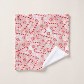 Candy Cane roze Kerstmis Bad Handdoek (Wasdoekje)