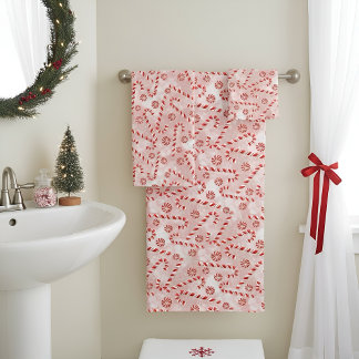 Candy Cane roze Kerstmis Bad Handdoek