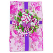 Candy Cane Roze Kerstmis Medium Cadeauzakje (Voorkant)