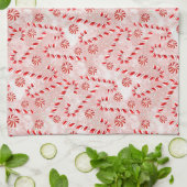Candy Cane roze Kerstmis Theedoek (Gevouwen)