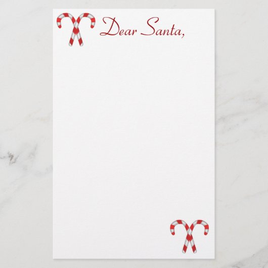 Candy Cane Santa Briefpapier (Voorkant)