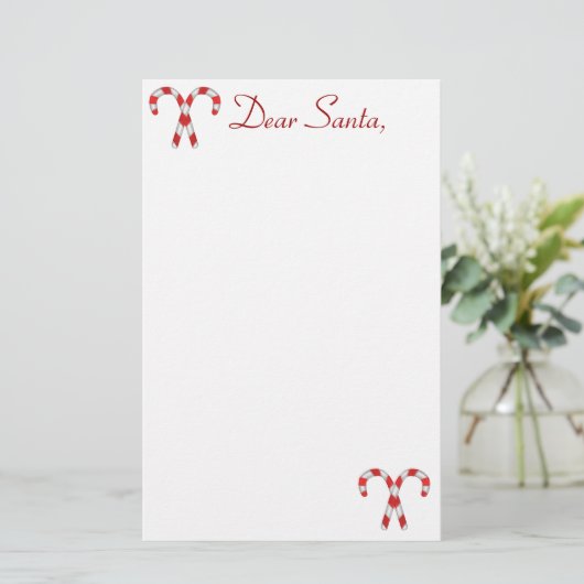 Candy Cane Santa Briefpapier (Staand voorkant)