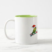 Candy Cane Santa Budgies Tweekleurige Koffiemok (Links)