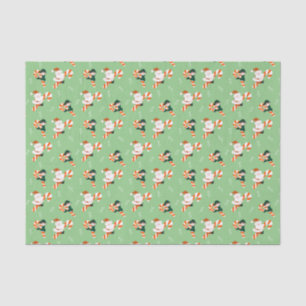 Candy Cane Santa Claus Elf kerstpatroon Tissuepapier