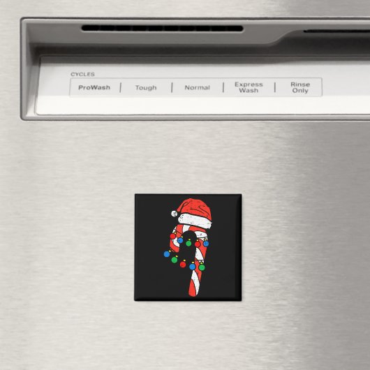 Candy Cane Santa Hat Christmas Lights Xmas Men Wom Magneet (Insitu (Vaatwasser))