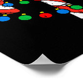 Candy Cane Santa Hat Christmas Lights Xmas Men Wom Poster (Hoek)