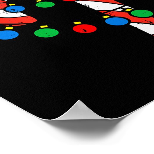 Candy Cane Santa Hat Christmas Lights Xmas Men Wom Poster (Hoek)