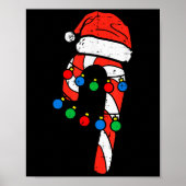Candy Cane Santa Hat Christmas Lights Xmas Men Wom Poster (Voorkant)