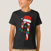 Candy Cane Santa Hat Christmas Lights Xmas Men Wom T-shirt (Voorkant)