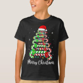 Candy Cane Santa Hat Funny Xmas Boom Merry Christm T-shirt (Voorkant)