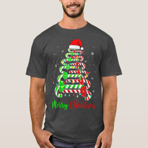 Candy Cane Santa Hat Funny Xmas Boom Merry Christm T-shirt